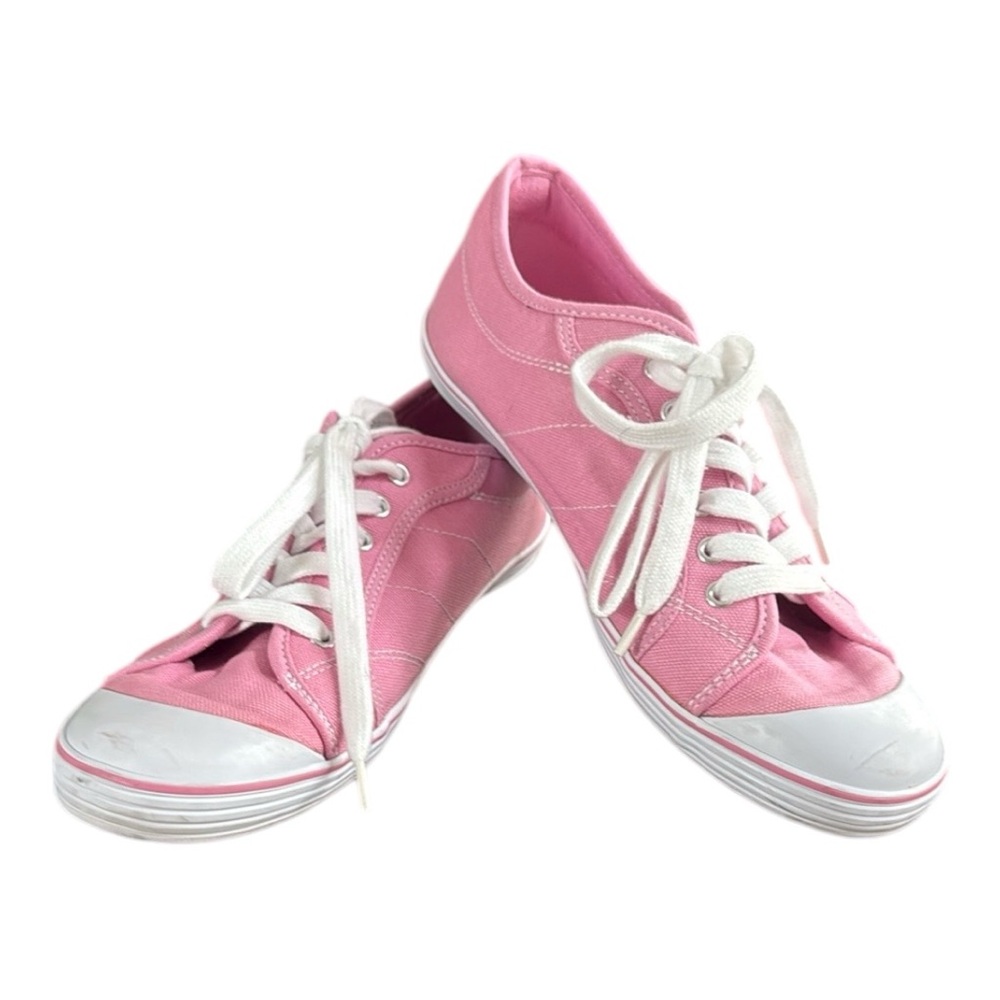 Polo by Ralph Lauren Pink Canvas Low-Top Sneakers with White Soles